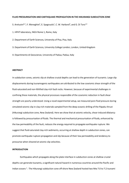 Fluid Pressurisation and Earthquake Propagation in the Hikurangi Subduction Zone