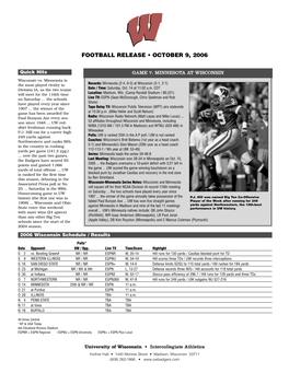 Football Release • October 9, 2006