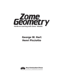 Table of Contents for the Zome Geometry Book