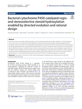 Bacterial Cytochrome P450-Catalyzed Regio