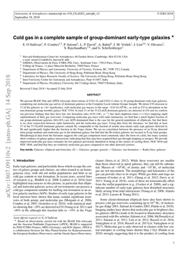 Cold Gas in a Complete Sample of Group-Dominant Early-Type Galaxies ? E