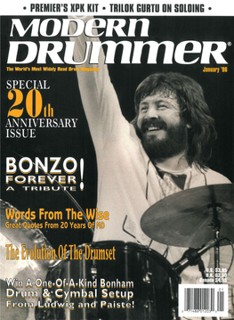 January 1996—Marks MD's One- Brate Modern Drummer's Twenti- 