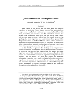 Judicial Diversity on State Supreme Courts