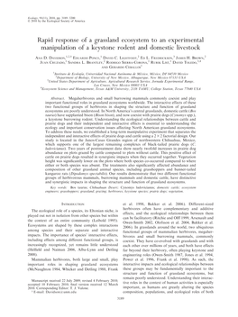 Davidson Et Al. 2010, Ecology