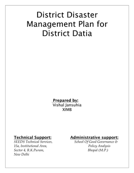 District Disaster Management Plan for District Datia