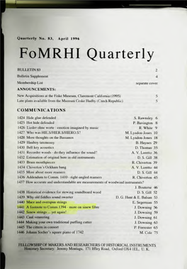 Fomrhi Quarterly