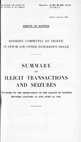 Summary Illicit Transactions and Seizures