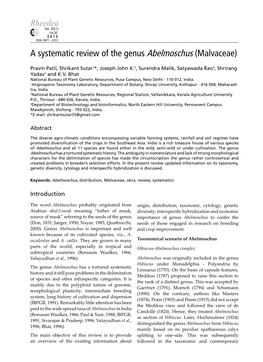A Systematic Review of the Genus Abelmoschus (Malvaceae)