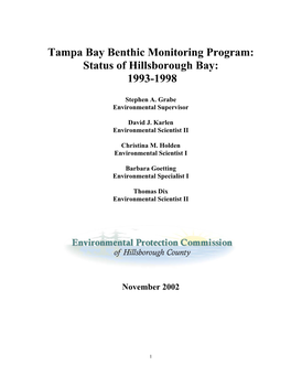 Status of Hillsborough Bay: 1993-1998