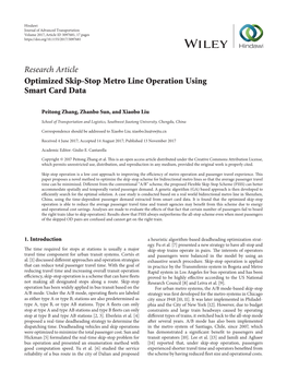 Optimized Skip-Stop Metro Line Operation Using Smart Card Data