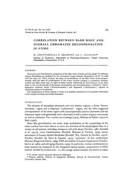 Correlation Between Barr Body and Overall Chromatin Decondensation in Vitro