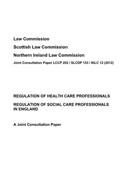 Regulation of Health Care Professionals