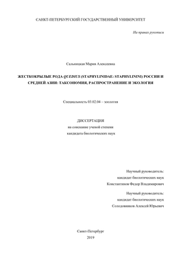 Диссертация / Dissertation