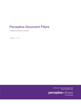 Perceptive Document Filters Implementation Guide 11.2