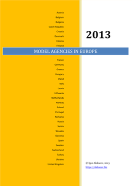 Europeanmodelagencies.Pdf