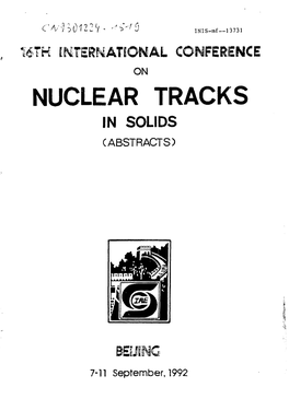Nuclear Tracks in Solids (Abstracts)