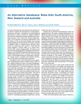 Biota Links South America, New Zealand and Australia