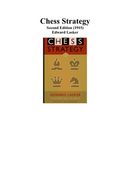 Chess Strategy Second Edition (1915) Edward Lasker