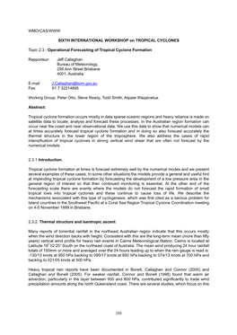 Operational Forecasting of Tropical Cyclone Formation