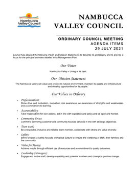 Agenda of Ordinary Council Meeting