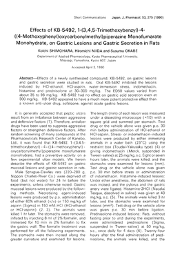 Effects of KB-5492, 1-(3,4,5-Trimethoxybenzyl)