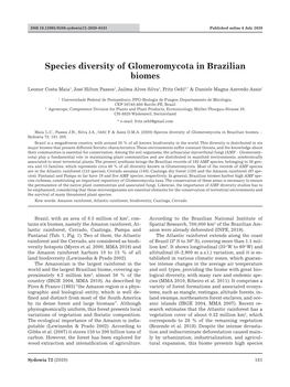 Species Diversity of Glomeromycota in Brazilian Biomes