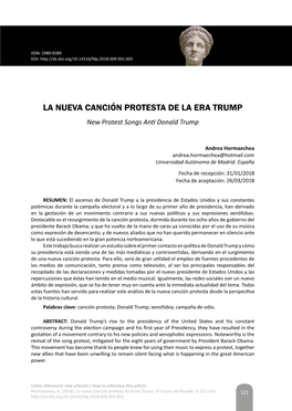 LA NUEVA CANCIÓN PROTESTA DE LA ERA TRUMP New Protest Songs Anti Donald Trump