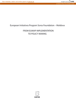 European Initiatives Program Soros Foundation – Moldova FROM