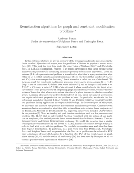 Kernelization Algorithms for Graph and Constraint Modification Problems