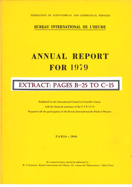 BIH Annual Report for 1979