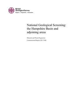 National Geological Screening: the Hampshire Basin and Adjoining Areas