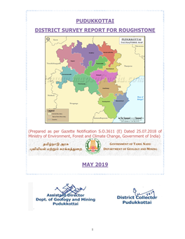 Pudukkottai District Survey Report for Roughstone May 2019