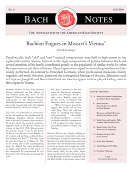 Bach Notes No. 6