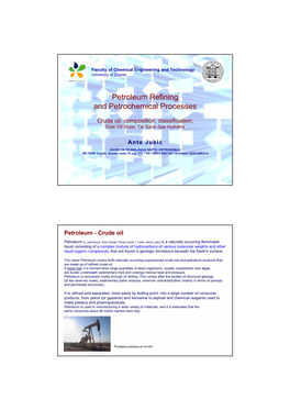 Petroleum Refining and Petrochemical Processes