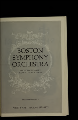 Boston Symphony Orchestra Concert Programs, Season 91, 1971-1972