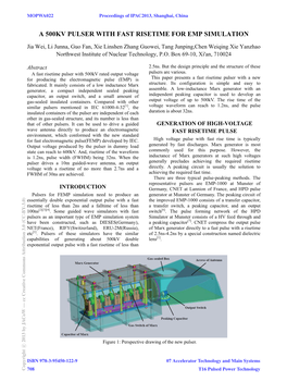 A 500Kv Pulser with Fast Risetime for Emp Simulation