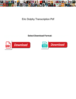 Eric Dolphy Transcription Pdf