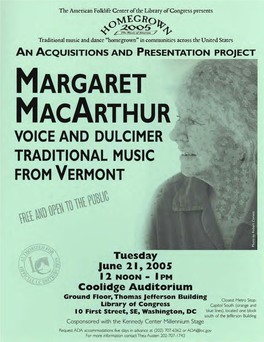 Margaret Macarthur Event Flyer