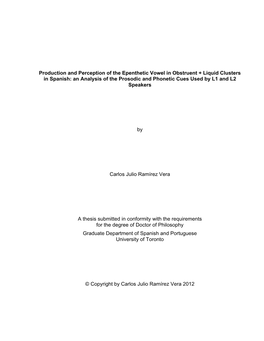 Production and Perception of the Epenthetic Vowel in Obstruent + Liquid Clusters in Spanish: an Analysis of the Prosodic and Phonetic Cues Used by L1 and L2 Speakers