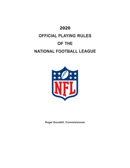 2020 Official Playing Rules of the National Football League