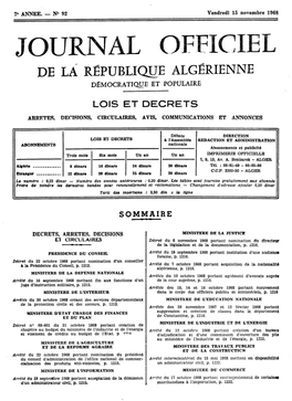 Journal Officiel De La Republique Algerienne Democratique Et Populaire