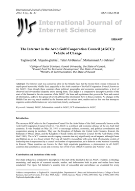 The Internet in the Arab Gulf Cooperation Council (AGCC): Vehicle of Change