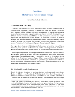 Deschênes Histoire Des Rapides Et Son Village