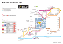 Night Buses from Islington Angel