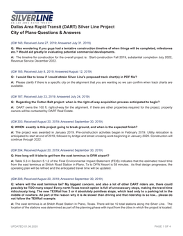 City of Plano Questions & Answers Dallas Area Rapid Transit (DART