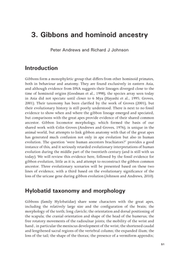 3. Gibbons and Hominoid Ancestry