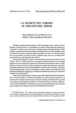 La Muerte Del Torero: El Triunfo Del Héroe