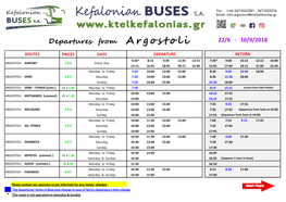 Departures from Argostoli