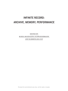 Archive, Memory, Performance