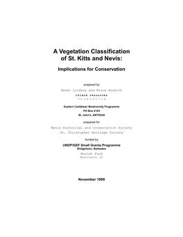 A Vegetation Classification of St. Kitts and Nevis